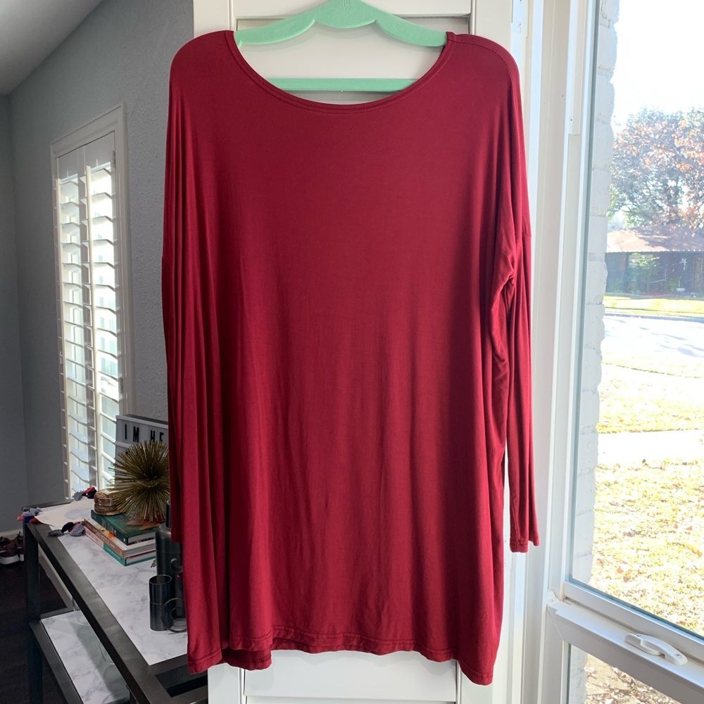IMPECCABLE PIG | Crimson bamboo long sleeve tunic
